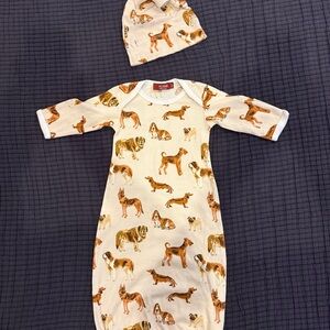 Milkbarn dog print gown 0-3